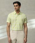 Light Green Square Check Slim Fit Casual Shirt