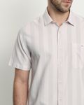 Lilac Tonal Stripe Slim Fit Casual Shirt