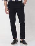 Navy Ankle Length Stretch Chinos Trouser