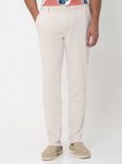 Off White Slim Fit Textured Jersey Stretch Chinos