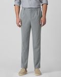 Light Grey Relaxed Tapered Fit Single Pleated Pants TROUSERS