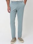 Navy Slim Fit Textured Jersey Stretch Chinos Trouser