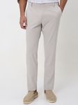 Stone Slim Fit Textured Jersey Stretch Chinos Trouser