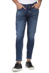 Mid Blue Ankle Length Knitted Stretch Jeans