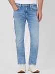 Light Blue Straight Fit Denim Deluxe Stretch Jeans