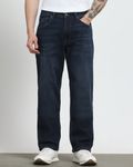 Blue Black Loose Straight Fit Jeans