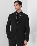 Black Corduroy Slim Fit Blazer