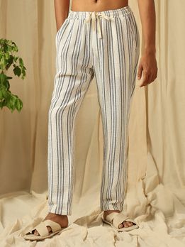 Off White Relaxed Fit Casual Cotton Trouser