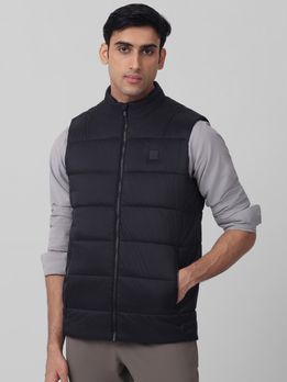 Black Quilted Gilet Slim Fit Jacket