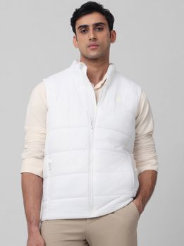 White Quilted Gilet Slim Fit Jacket