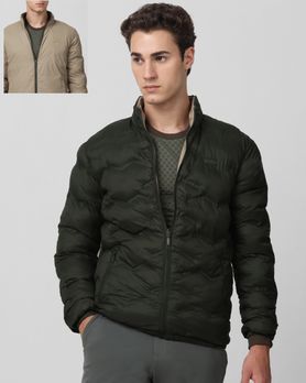 Olive Quilted Puffer Slim Fit Jacket