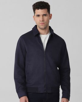 Navy Suede Plain Jacket