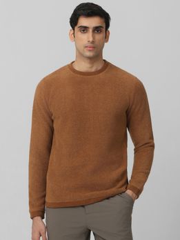 Brown Terry Towel Slim Fit Sweatshirt