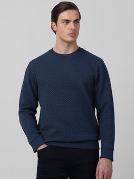 Herringbone Plain Slim Fit Sweatshirt