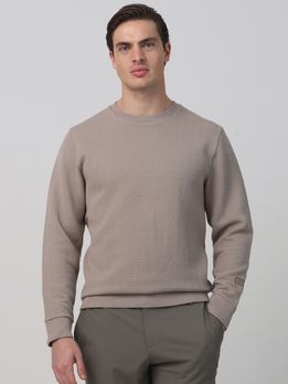 Textured Plain Slim Fit Sweatshirt