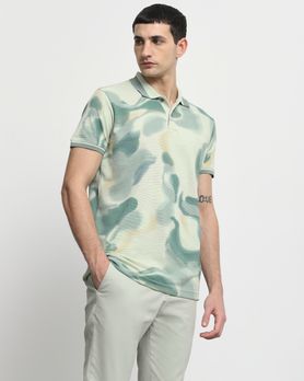 Sage Abstract Print Slim Fit T-Shirt