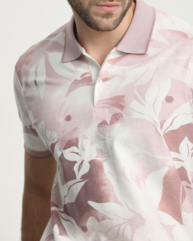 Pink Floral Print Slim Fit T-Shirt