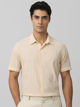 Sage Textured Stripe Slim Fit Casual Shirt
