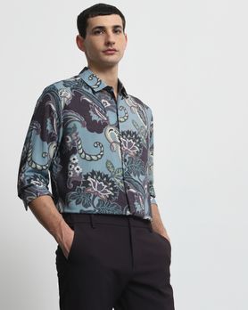 Multi Paisley Print Slim Fit Casual Shirt