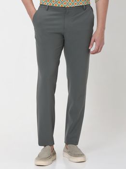 Olive Ankle Length Stretch Chinos