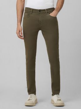 Olive Skinny Fit Superstretch Coloured Jeans