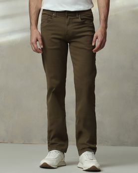 Olive Straight Fit Jeans