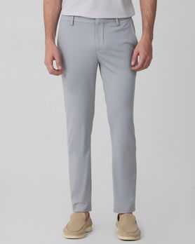 Grey Ankle Length Jersey Flat Front Pants Trouser