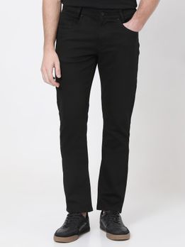 Jet Black Straight Fit Denim Deluxe Stretch Jeans