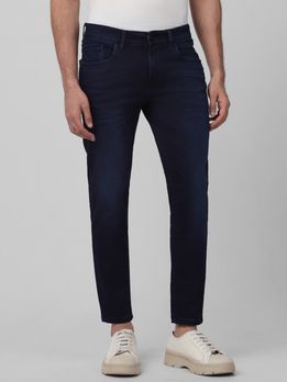 Deep Indigo Blue Ankle Length Denim Deluxe Stretch Jeans