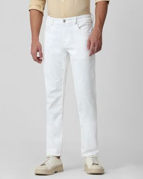 White Straight Fit Denim Deluxe Stretch Jeans