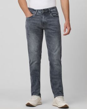 Grey Straight Fit Denim Deluxe Stretch Jeans