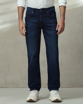 Dark Indigo Blue Straight Fit Jeans