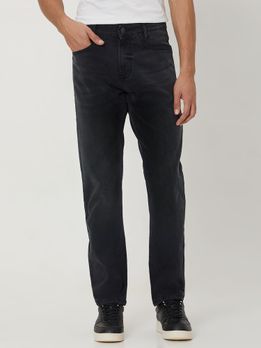 Black Loose Straight Fit Originals Stretch Jeans