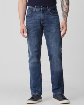 Dark Indigo Blue Straight Fit Originals Stretch Jeans