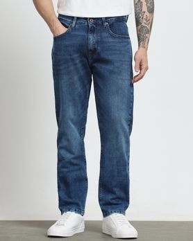 Dark Indigo Blue Straight Fit Jeans