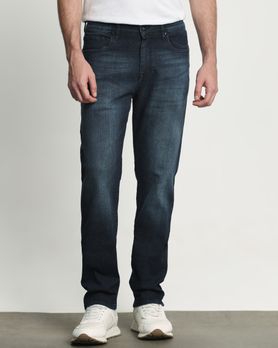 Blue Black Relaxed Straight Fit Jeans