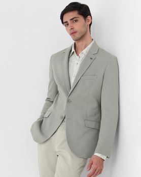 Sage Textured Slim Fit Blazer