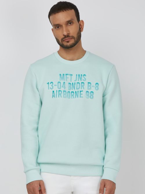 Light Blue Slim Fit Sweatshirt