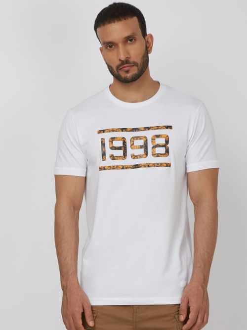 White Graphic Slim Fit T-Shirt