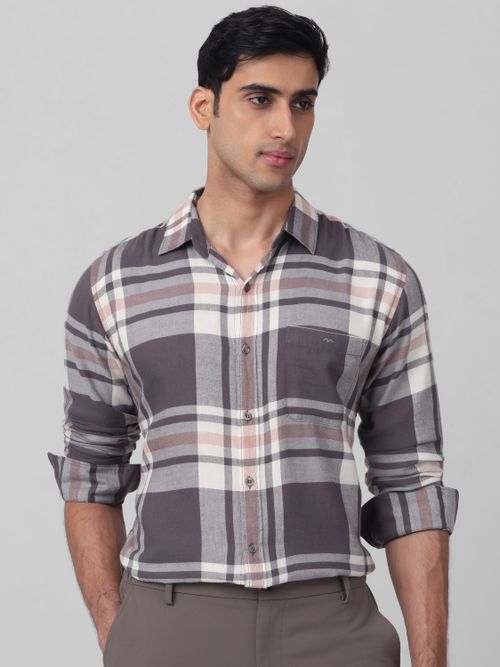 Grey Flannel Check Slim Fit Casual Shirt