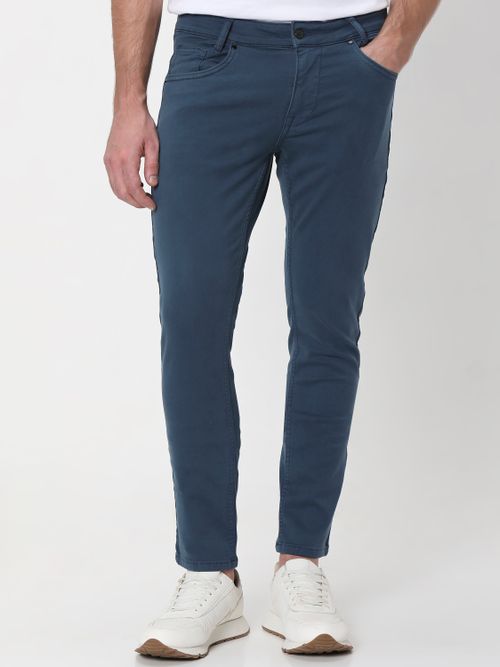 Blue Skinny Fit Superstretch Coloured Jeans