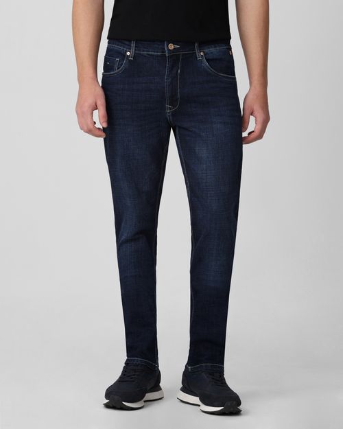 Dark Indigo Blue Straight Fit Originals Stretch Jeans