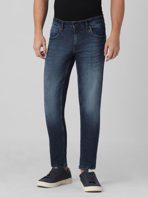 Blue Black Ankle Length Original Stretch Jeans