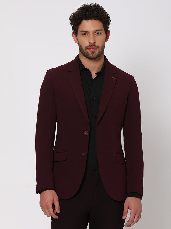 Buy Maroon Slim Fit Blazer Online at Muftijeans