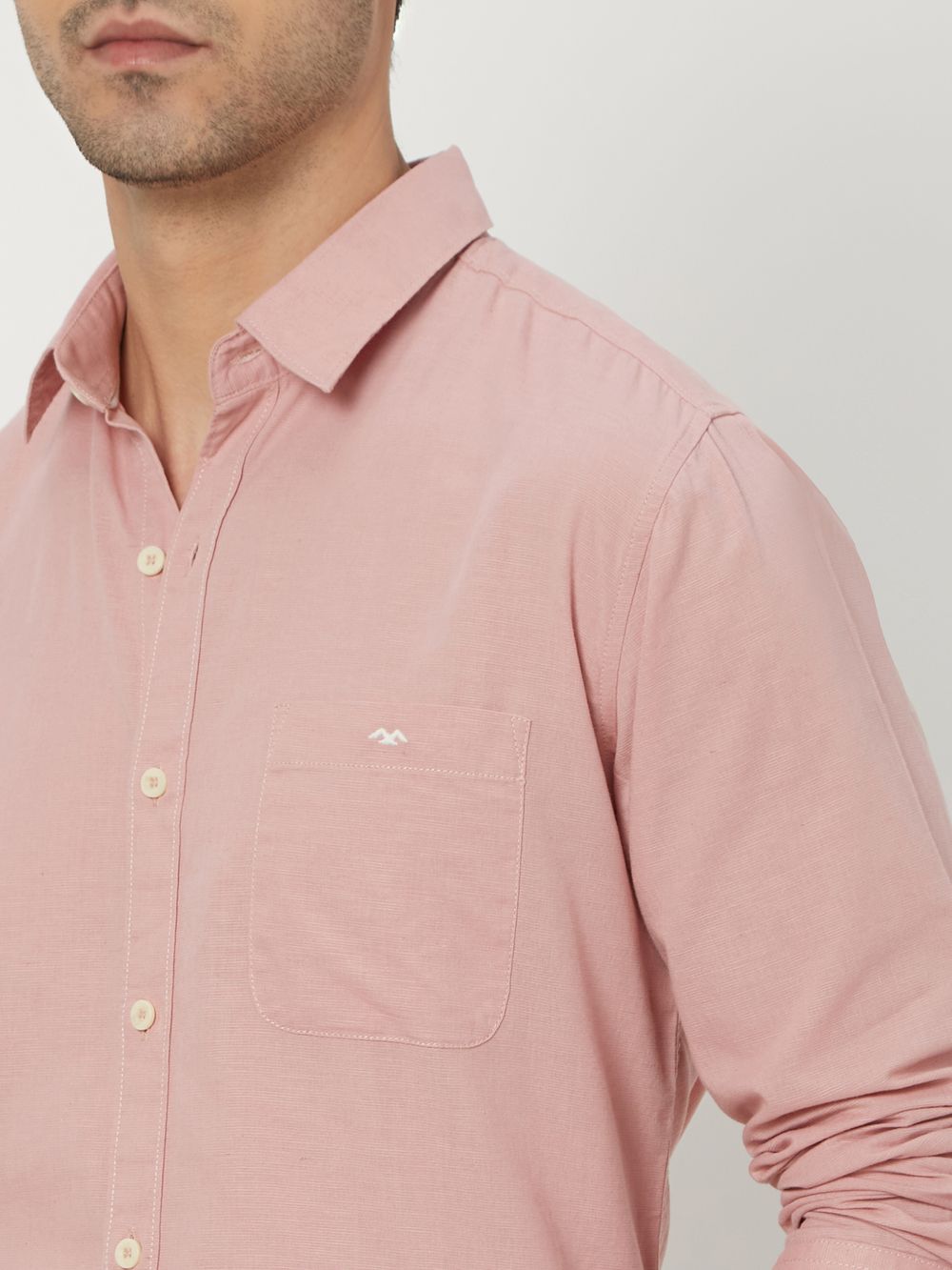 Pastel Pink Slim Fit Casual Shirt
