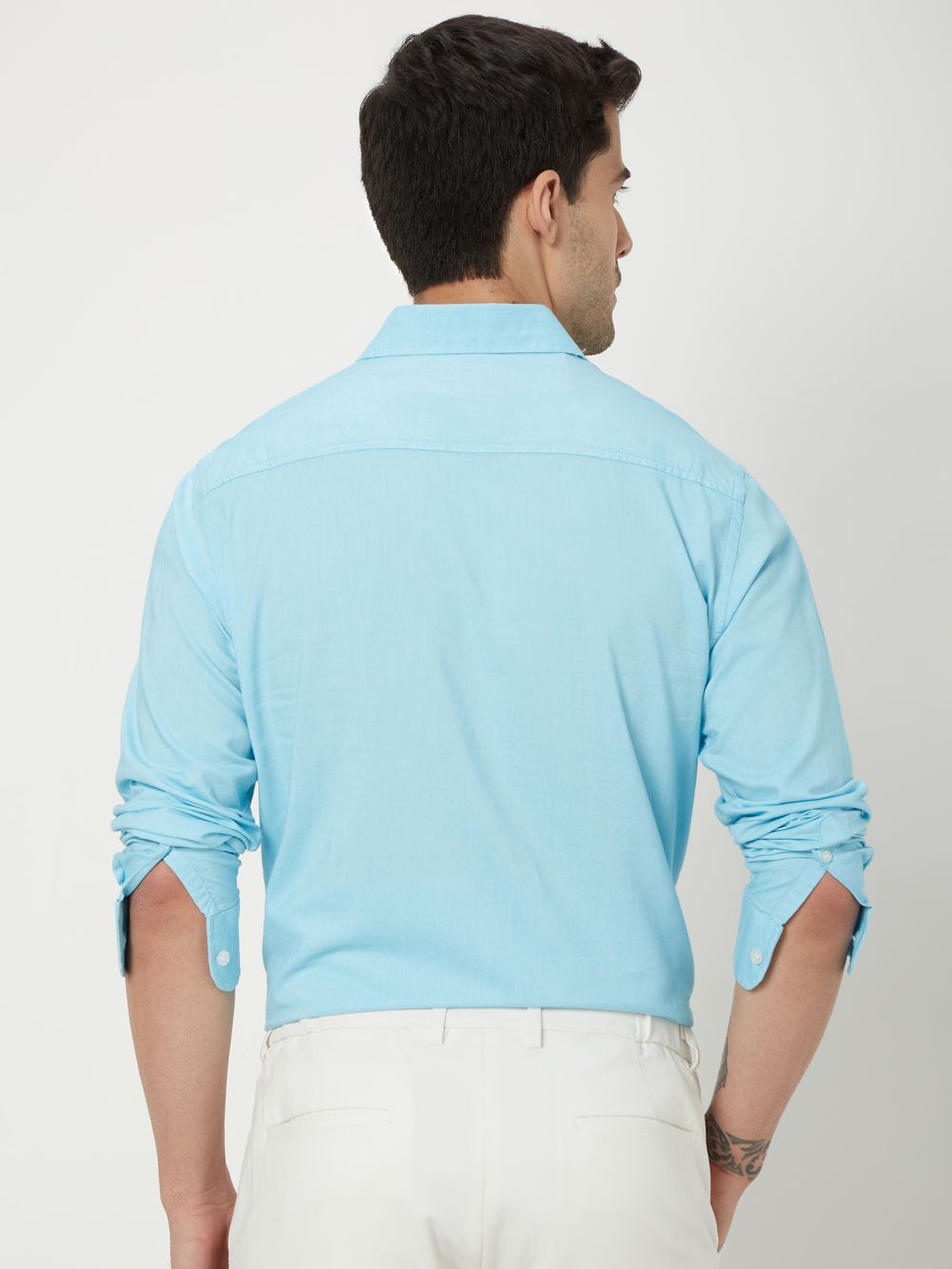 Turquoise Chambray Plain Shirt