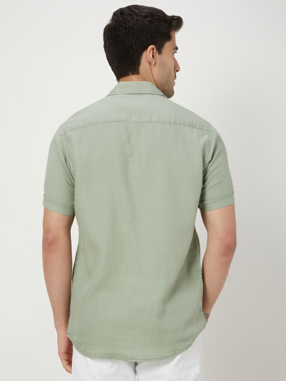 Light Olive & Plain Dobby Shirt