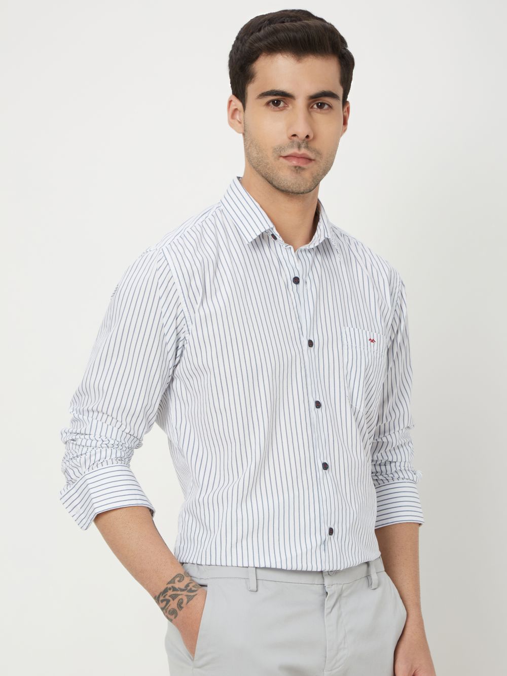 White Pin Stripe Shirt