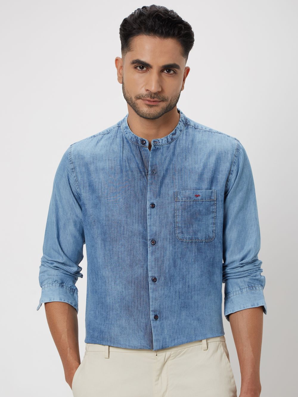 Indigo Blue Pin Stripe Shirt