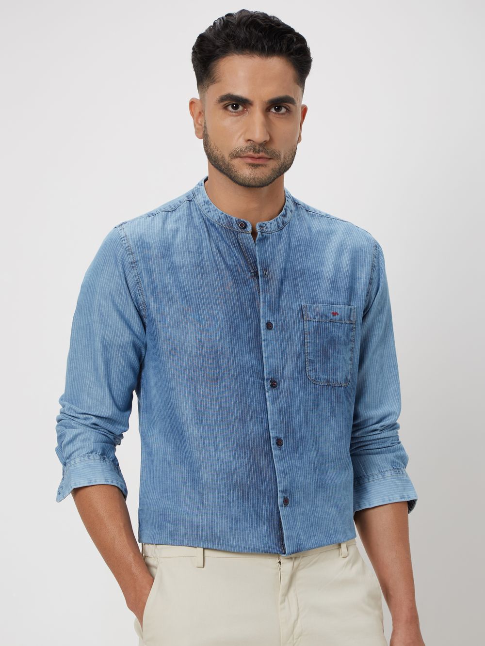 Indigo Blue Pin Stripe Shirt